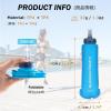 image:imageAzarxis TPU Soft Flask Collapsible Water Bottle Running Folding Gel Water Reservoir Handheld for Hydration Pack Hiking Cycling Climbing Jogging Marathon Trail Race05 Blue  500ml  2pack