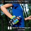 image:imageAzarxis TPU Soft Flask Collapsible Water Bottle Running Folding Gel Water Reservoir Handheld for Hydration Pack Hiking Cycling Climbing Jogging Marathon Trail Race03 Transparent  420ml with Adjustable Handstrap
