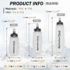 image:imageAzarxis TPU Soft Flask Collapsible Water Bottle Running Folding Gel Water Reservoir Handheld for Hydration Pack Hiking Cycling Climbing Jogging Marathon Trail Race04 White  250ml  2pack