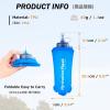 image:imageAzarxis TPU Soft Flask Collapsible Water Bottles BPAFree 250ml 350ml 500ml 600ml for Hydration Vest Pack Running Hiking Cycling Climbing500ml  169oz  2 Pack  Blue