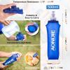image:imageAzarxis TPU Soft Flask Collapsible Water Bottles BPAFree 250ml 350ml 500ml 600ml for Hydration Vest Pack Running Hiking Cycling ClimbingA  Blue 500ml Handheld Bottle