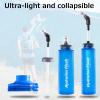 image:imageAzarxis TPU Soft Flask Collapsible Water Bottles BPAFree 250ml 350ml 500ml 600ml for Hydration Vest Pack Running Hiking Cycling ClimbingBlue 500ml  169oz  2 Pack