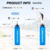 image:imageAzarxis TPU Soft Flask Collapsible Water Bottles BPAFree 250ml 350ml 500ml 600ml for Hydration Vest Pack Running Hiking Cycling ClimbingBlue 500ml  169oz  2 Pack