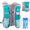 image:imageAzarxis Hydration Running Vest Backpack Pack 5L 55L for Women and Men Jogging Trail Race Marathon Cycling Hiking1 Mint Blue 5L  with a Water Bladder 15L