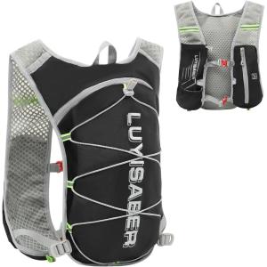 image:imageAzarxis Hiking Hydration Pack 5L Running Backpack Daypack Vest with 2L Water Bladder for Women Men Cycling Biking Trail Race01 Black  Only Backpack