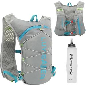 image:imageAzarxis Hiking Hydration Pack 5L Running Backpack Daypack Vest with 2L Water Bladder for Women Men Cycling Biking Trail Race01 Grey with a 500ml Water Bottle