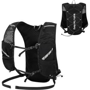 image:imageAzarxis Hiking Hydration Pack 5L Running Backpack Daypack Vest with 2L Water Bladder for Women Men Cycling Biking Trail Race02 Black  Only Backpack