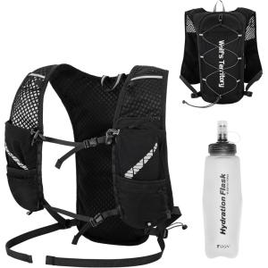 image:imageAzarxis Hiking Hydration Pack 5L Running Backpack Daypack Vest with 2L Water Bladder for Women Men Cycling Biking Trail Race02 Black with a 350ml Water Bottle