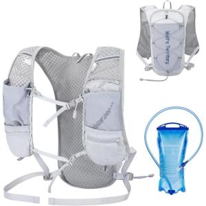 image:imageAzarxis Hiking Hydration Pack 5L Running Backpack Daypack Vest with 2L Water Bladder for Women Men Cycling Biking Trail Race02 Grey with a 2L Water Bladder
