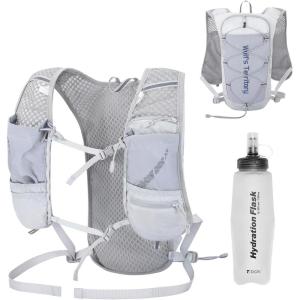 image:imageAzarxis Hiking Hydration Pack 5L Running Backpack Daypack Vest with 2L Water Bladder for Women Men Cycling Biking Trail Race02 Grey with a 350ml Water Bottle