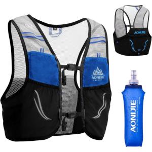 image:imageAzarxis Hydration Pack Running Vest for Men amp Women  Lightweight Trail Backpack for Marathon Race Hiking Cycling Outdoor Sports01 Black  Vest with 500ml Soft Flask