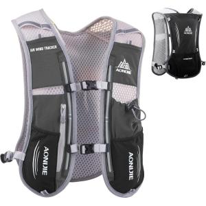 image:imageAzarxis Hydration Running Vest Backpack Pack 5L 55L for Women and Men Jogging Trail Race Marathon Cycling Hiking1 Black 5L  Only Backpack