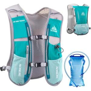 image:imageAzarxis Hydration Running Vest Backpack Pack 5L 55L for Women and Men Jogging Trail Race Marathon Cycling Hiking1 Mint Blue 5L  with a Water Bladder 15L