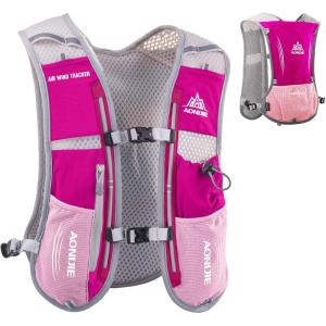 image:imageAzarxis Hydration Running Vest Backpack Pack 5L 55L for Women and Men Jogging Trail Race Marathon Cycling Hiking1 Rose Red 5L  Only Backpack