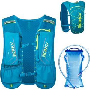 image:imageAzarxis Hydration Running Vest Backpack Pack 5L 55L for Women and Men Jogging Trail Race Marathon Cycling Hiking3 Mint Blue 5L  with a Water Bladder 15L