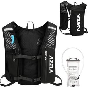 image:imageAzarxis Running Water Bottles Flask BPA Free Leakproof Hydration Vest Packs Waist Belt Replacement for Triathlon Marathon Hiking Cycling Climbing Runner1 Black 7L with a 15L White Water Bladder
