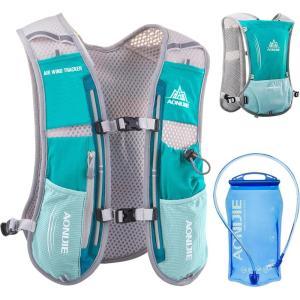 image:imageAzarxis Running Water Bottles Flask BPA Free Leakproof Hydration Vest Packs Waist Belt Replacement for Triathlon Marathon Hiking Cycling Climbing Runner4 Mint Blue 5L with a 15L Hydration Bladder