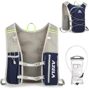 image:imageAzarxis Running Water Bottles Flask BPA Free Leakproof Hydration Vest Packs Waist Belt Replacement for Triathlon Marathon Hiking Cycling Climbing Runner2 Dark Blue 7L  15L White Water Bladder