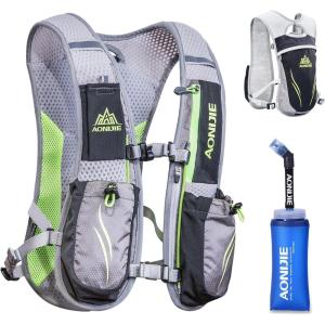 image:imageAzarxis Running Water Bottles Flask BPA Free Leakproof Hydration Vest Packs Waist Belt Replacement for Triathlon Marathon Hiking Cycling Climbing Runner5 Gray 55L with a 350ml Soft Flask