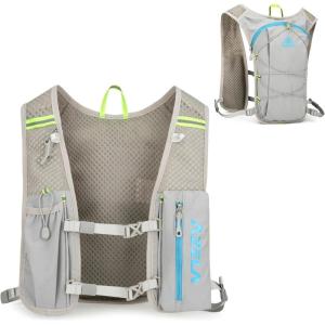 image:imageAzarxis Running Water Bottles Flask BPA Free Leakproof Hydration Vest Packs Waist Belt Replacement for Triathlon Marathon Hiking Cycling Climbing Runner2 Grey 7L  Only Running Vest