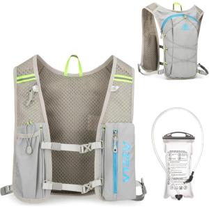 image:imageAzarxis Running Water Bottles Flask BPA Free Leakproof Hydration Vest Packs Waist Belt Replacement for Triathlon Marathon Hiking Cycling Climbing Runner2 Grey 7L  15L White Water Bladder