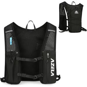 image:imageAzarxis Running Water Bottles Flask BPA Free Leakproof Hydration Vest Packs Waist Belt Replacement for Triathlon Marathon Hiking Cycling Climbing Runner2 Black 7L  Only Running Vest