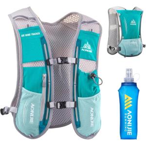 image:imageAzarxis Running Water Bottles Flask BPA Free Leakproof Hydration Vest Packs Waist Belt Replacement for Triathlon Marathon Hiking Cycling Climbing Runner4 Mint Blue 5L with a 500ml Soft Flask