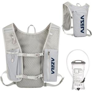 image:imageAzarxis Running Water Bottles Flask BPA Free Leakproof Hydration Vest Packs Waist Belt Replacement for Triathlon Marathon Hiking Cycling Climbing Runner1 Grey 7L with a 15L White Water Bladder