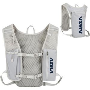 image:imageAzarxis Running Water Bottles Flask BPA Free Leakproof Hydration Vest Packs Waist Belt Replacement for Triathlon Marathon Hiking Cycling Climbing Runner1 Grey 7L  Only Running Vest