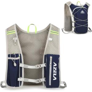 image:imageAzarxis Running Water Bottles Flask BPA Free Leakproof Hydration Vest Packs Waist Belt Replacement for Triathlon Marathon Hiking Cycling Climbing Runner2 Dark Blue 7L  Only Running Vest
