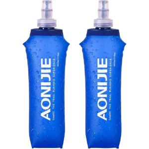 image:imageAzarxis TPU Soft Flask Collapsible Water Bottles BPAFree 250ml 350ml 500ml 600ml for Hydration Vest Pack Running Hiking Cycling Climbing500ml  169oz  2 Pack