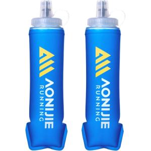 image:imageAzarxis TPU Soft Flask Collapsible Water Bottles BPAFree 250ml 350ml 500ml 600ml for Hydration Vest Pack Running Hiking Cycling Climbing500ml  2 Pack