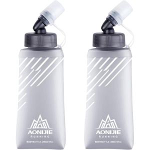 image:imageAzarxis TPU Soft Flask Collapsible Water Bottles BPAFree 250ml 350ml 500ml 600ml for Hydration Vest Pack Running Hiking Cycling ClimbingGrey 250ml  845oz  2 Pack