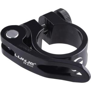 image:imageAzarxis Bike Seat Post Clamp Aluminum Alloy Quick Release Bicycle Seatpost Tube Tightener Clip 286mm 318mm 349mm for Mountain Road Fixie Track Folding DH MTB BMX Bikes GearBlack