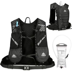 image:imageAzarxis Hiking Hydration Pack Running Backpack 18L Daypack Vest Lightweight for Women Men Cycling Biking Trail Race Rave Black  2L White Water Bladder
