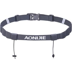 image:imageAzarxis Race Number Bib Belt with 6 Storage Loops Adjustable Elastic Webbing for Men Women Runners Running Jogging Triathlon Marathon Trail Race Cycling1 Gray