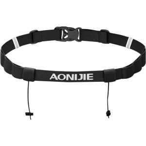 image:imageAzarxis Race Number Bib Belt with 6 Storage Loops Adjustable Elastic Webbing for Men Women Runners Running Jogging Triathlon Marathon Trail Race Cycling1 Black