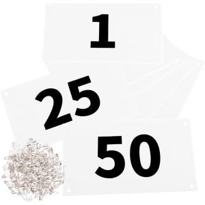 image:imageAzarxis Running Bib Competitor Numbers with Safety Pins Tyvek Tearproof Waterproof 4x7  6x75 for Marathon Races Events01 4x7 Numbers 00150