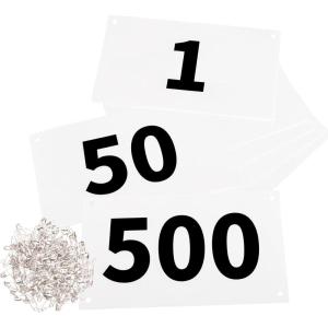 image:imageAzarxis Running Bib Competitor Numbers with Safety Pins Tyvek Tearproof Waterproof 4x7  6x75 for Marathon Races Events01 4x7 Numbers 001500