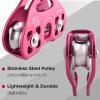 image:imageAzarxis 30 kN Zipline Pulley 6700LBS Zip Line Tandem Dual Trolley Kit for Cable amp Rope Heavy Duty for Rescue Climbing Hauling Backyard Zipline Mountaineering Rigging RedBlue