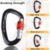 image:imageAzarxis Carabiner Clips 12 25 kN Aluminium D Ring Heavy Duty Lightweight Caribeaners for Hammock Camping Hiking Outdoor Gym Dog Leash Backpack Harness4 25kN  Screwgate  Gray  2 Pack