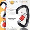 image:imageAzarxis Carabiner Clips 12 25 kN Aluminium D Ring Heavy Duty Lightweight Caribeaners for Hammock Camping Hiking Outdoor Gym Dog Leash Backpack Harness4 25kN  Screwgate  Gray  2 Pack