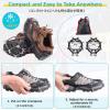 image:imageAzarxis Walk Traction Ice Snow Cleat Treads Grips Grippers Crampons Creepers with 19 Spikes for Shoes Boots Men Women Walking Climbing Hiking Fishing Heavy Duty Anti Slip Stainless Steel5 Black  10 Spikes
