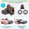 image:imageAzarxis Walk Traction Ice Snow Cleat Treads Grips Grippers Crampons Creepers with 19 Spikes for Shoes Boots Men Women Walking Climbing Hiking Fishing Heavy Duty Anti Slip Stainless Steel4 Black  8 Spikes