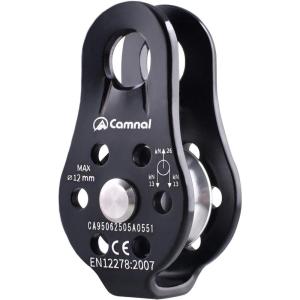 image:imageAzarxis Climbing Pulley 26kN Fixed Plate Aluminum Alloy Rope Pulley Small Micro for Rescue Climbing Hauling Zipline Rigging Rappelling Heavy Duty Black  26 kNBlack