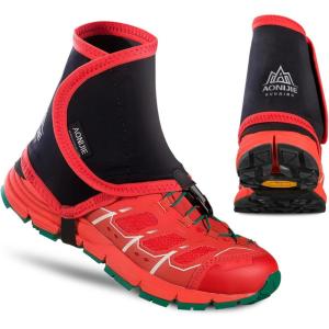 image:imageAzarxis Low Trail Gaiters Shoe Covers Wrapid Gators for Men amp Women amp Youth Running Hiking Climbing Red amp Black LXL