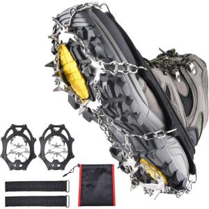 image:imageAzarxis Walk Traction Ice Snow Cleat Treads Grips Grippers Crampons Creepers with 19 Spikes for Shoes Boots Men Women Walking Climbing Hiking Fishing Heavy Duty Anti Slip Stainless Steel2 24 Spikes