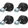 image:imageAzarxis Lashing Straps Ratchet Tie Down Secure Cinch Strap Adjustable Cam Buckles Belts Heavy Duty up to 441 lbs Capacity for Motorcycle Cargo Kayak Boat Canoe Truck Trailer Black  4 Pack164 ft2 Black with Silver Buckle  4 Pack