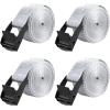 image:imageAzarxis Lashing Straps Ratchet Tie Down Secure Cinch Strap Adjustable Cam Buckles Belts Heavy Duty up to 441 lbs Capacity for Motorcycle Cargo Kayak Boat Canoe Truck Trailer Black  4 Pack164 ft1 Gray  4 Pack