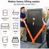 image:imageAzarxis Moving Straps 2Person Lifting and Carrying System Adjustable Shoulder Harness with Back Support for Furniture Mattresses Heavy Objects03 Orange  Forearm Lifting Straps